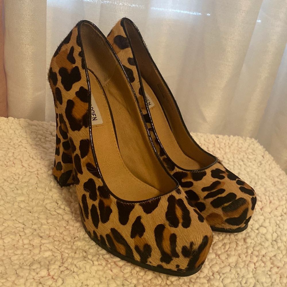 Steve Madden Leopard Print Block Heels
